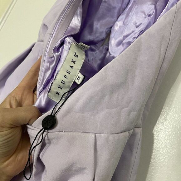 NWOT Keepsake the label keyhole lavender purple mini flare backless dress XS - Picture 7 of 8